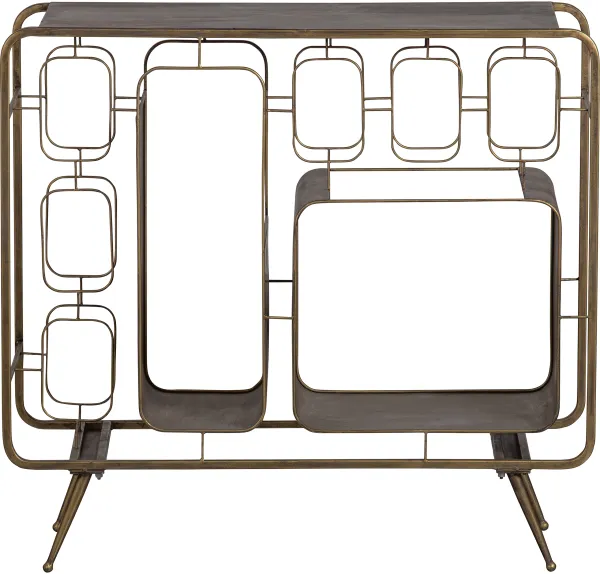 BEPUREHOME Collection vinholder med plass til 8 vinflasker - antikk messing jern (H:80,5)